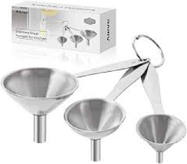 EMBUDO ACERO ACCESORIO COCINA X3