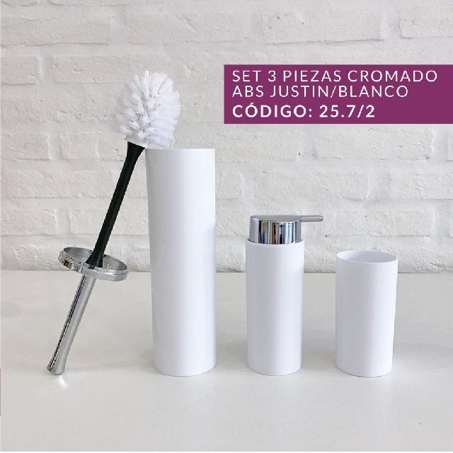 SET ACCESORIOS DE BANO BLANCO JUSTIN