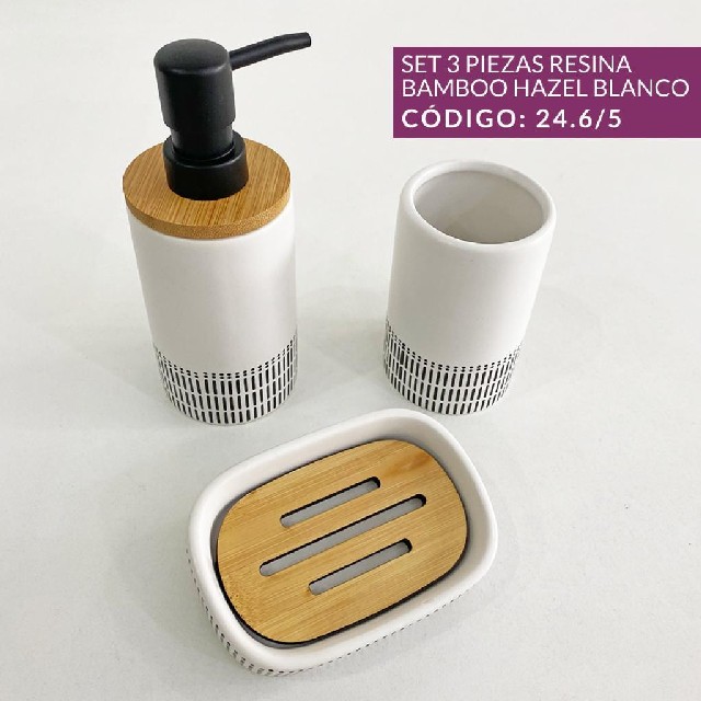 SET DE ACCESORIOS 2 PIEZAS CON BAMBOO BLANCO