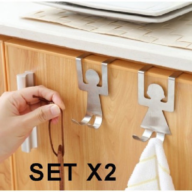 SET X 2 GANCHO P/PUERTA ACERO