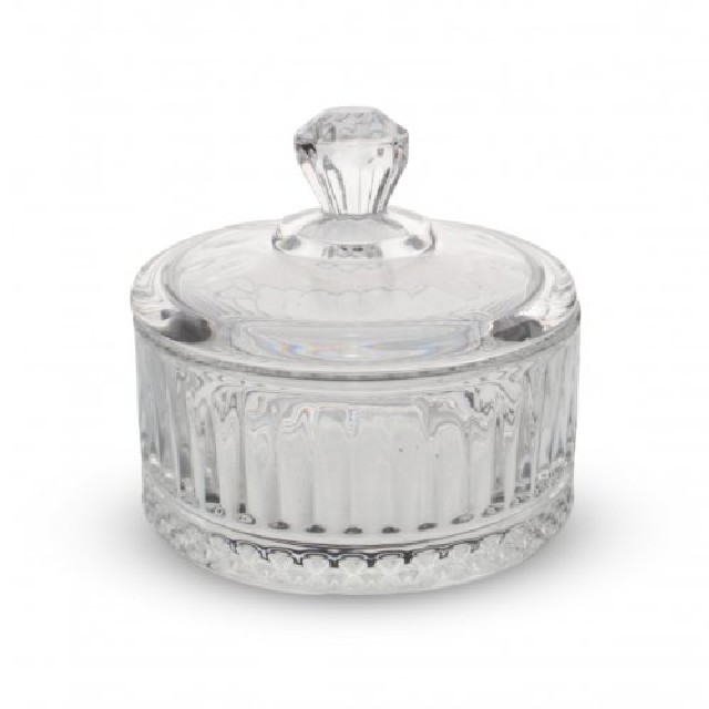 BOMBONERA LABRADA VIDRIO 10 X 10 X 3 CM